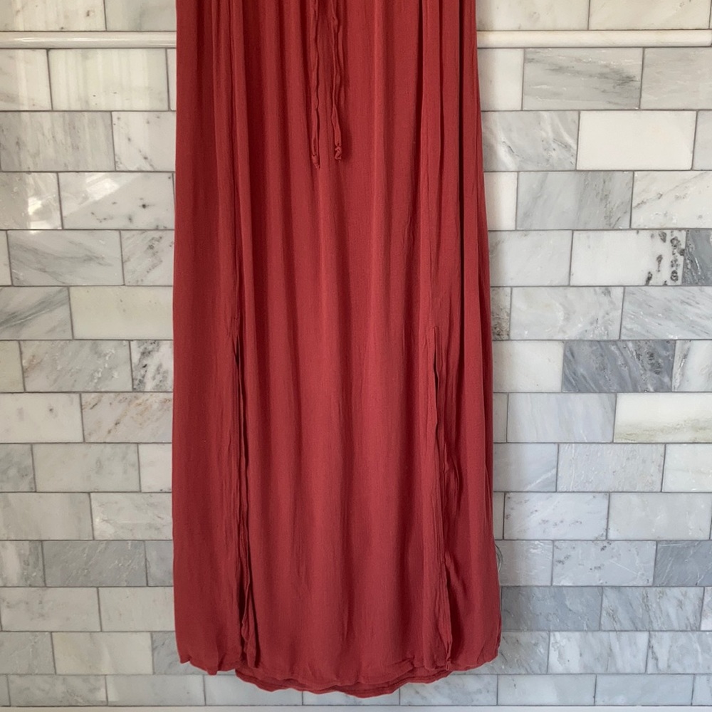 NWT Rust Orange Off The Shoulder Boho Maxi Dress - Picture 6 of 7